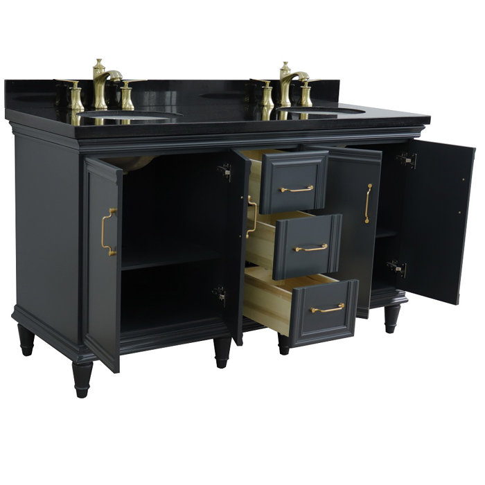 Breakwater Bay Seville 61'' Double Bathroom Vanity with Quartz Top Wayfair